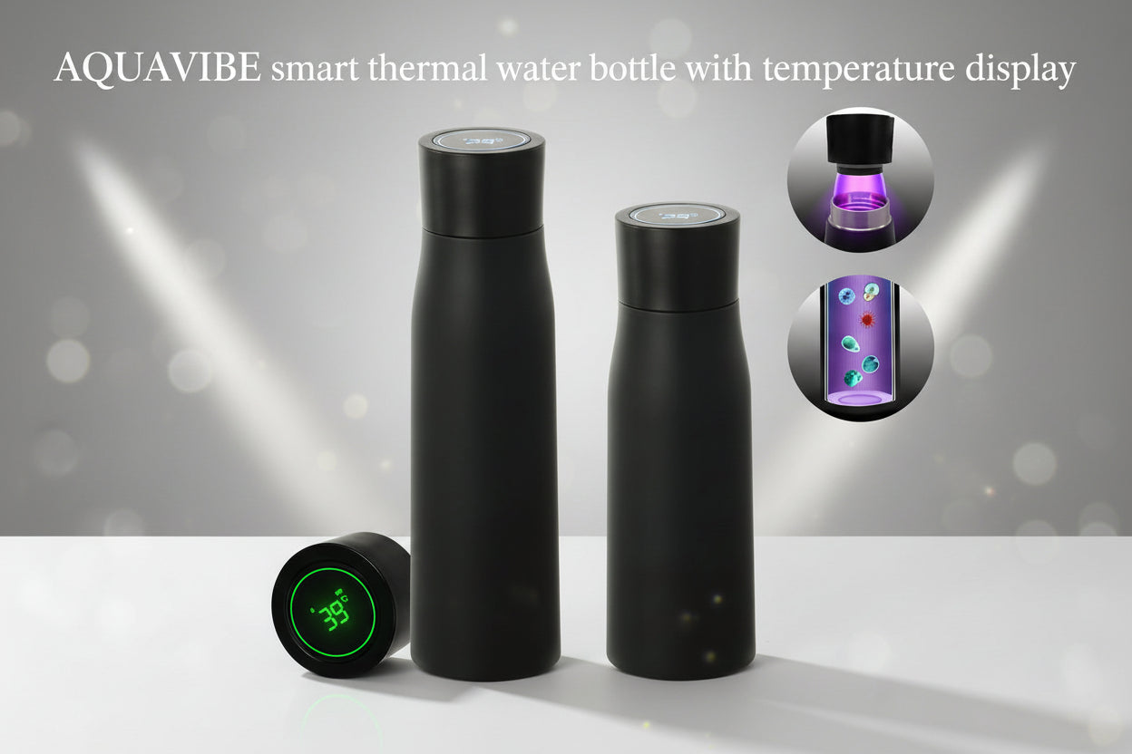 AQUAVIBE™ Smart Thermal Bottle (Temperature Display)